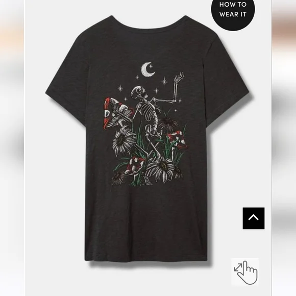 Torrid Skeleton Play Classic Fit Slub Notch Neck Tee - Picture 2 of 9